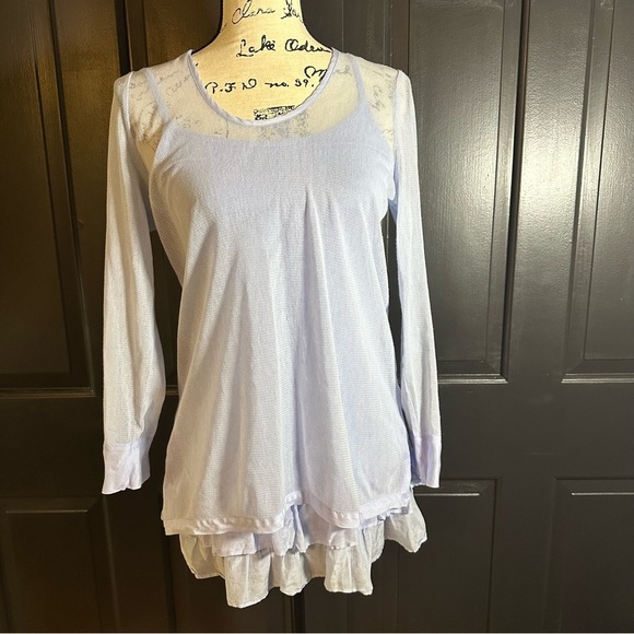 Soft Surroundings Top lavender Sz XS Women Ruffle on Bottom Pullover (E)5 - Picture 3 of 14